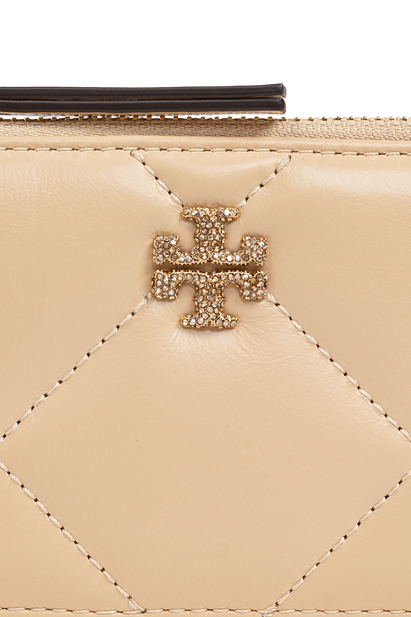 カードケース・名刺入れ Tory Burch 24FW Kira Chevron Card Wallet Devon Sand 90345 28 Kira Patent Flap Card Case: Women's Designer Card Cases